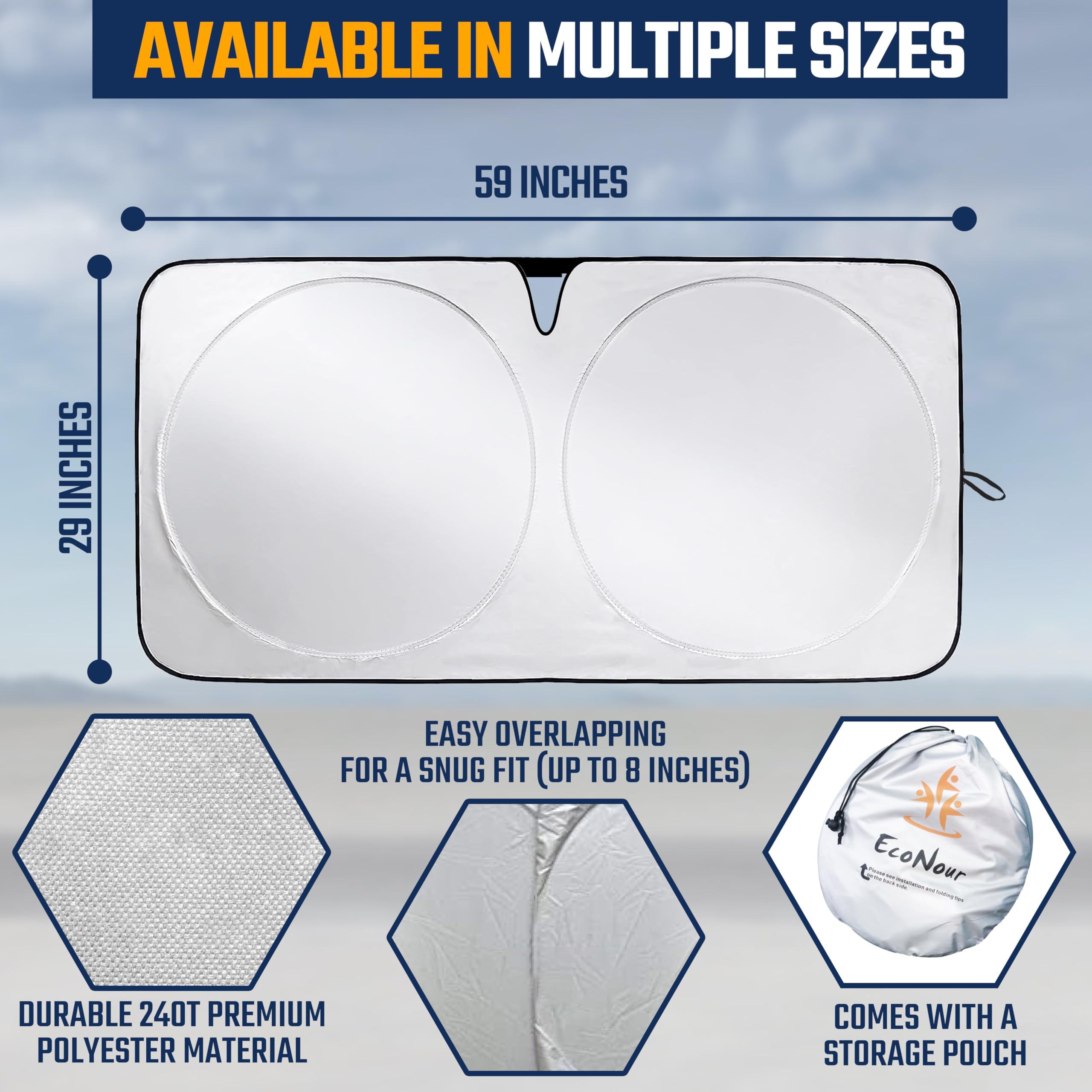 Car Windshield Sunshade – Keeps Car Interior Cool and Protected from Sun