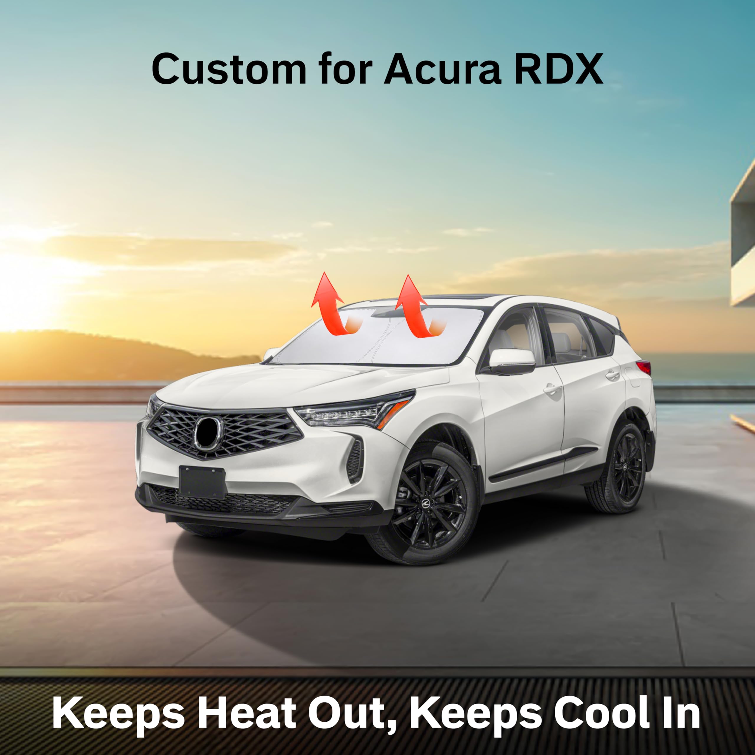 EcoNour Acura RDX Windshield Sunshade keeps SUV interior cool