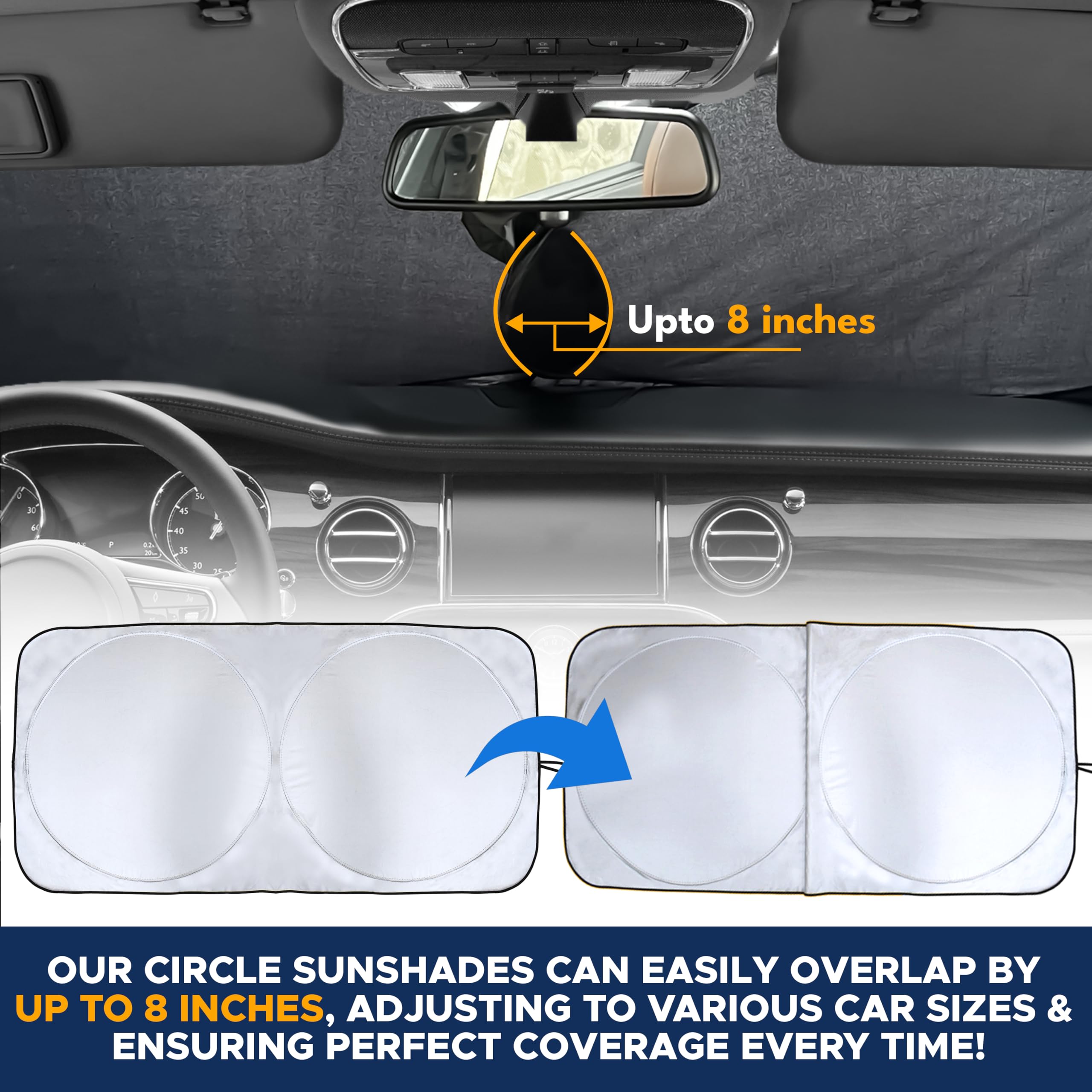 RV Windshield Sunshade – Extra Large 102"x51" Sun Blocker