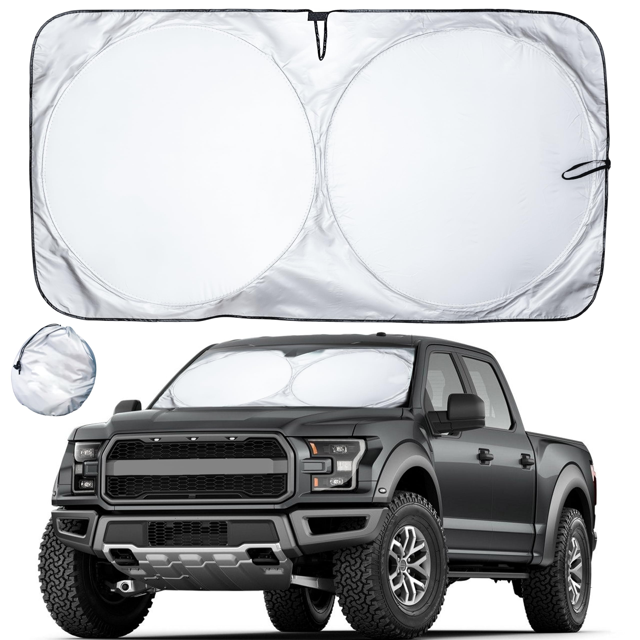 Truck Windshield Sun Shade X-Large – EcoNour Sun Blocker for Trucks 69"x35"