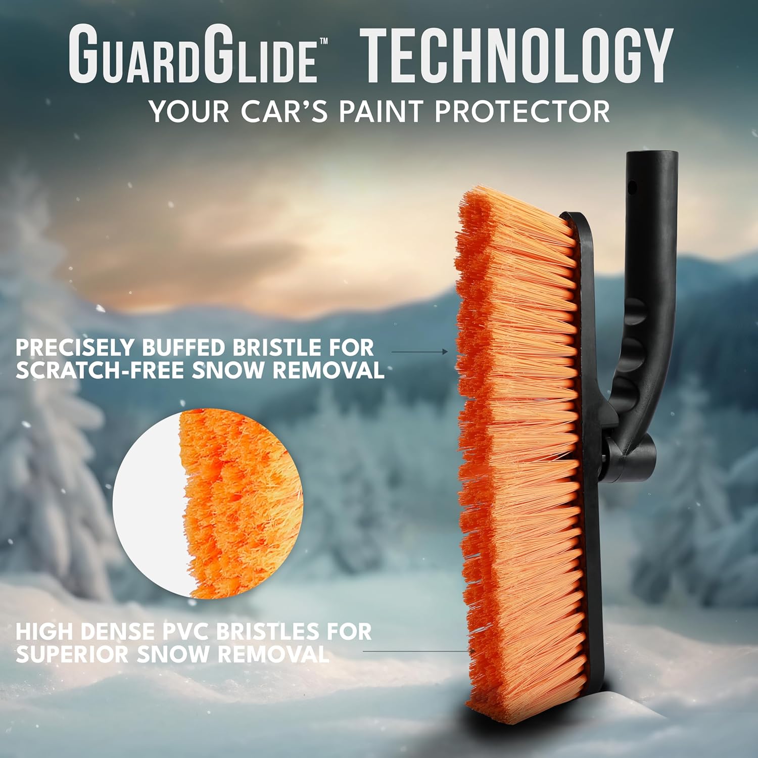 Scratch-Free 3-in-1 Rotatable Snow Brush & Ice Scraper for Windshield