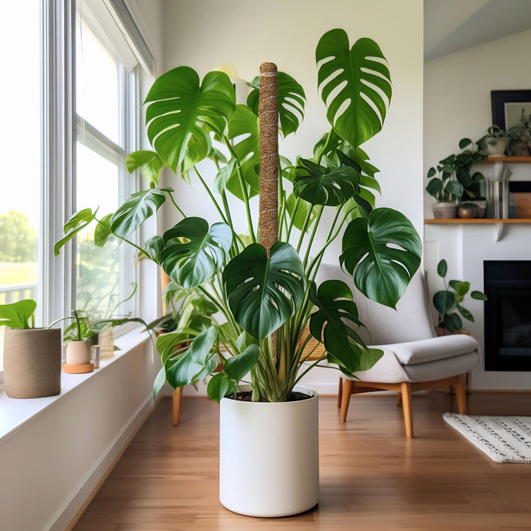 Moss pole Monstera plant support 28 inch EcoNour 2 pack for philodendrons