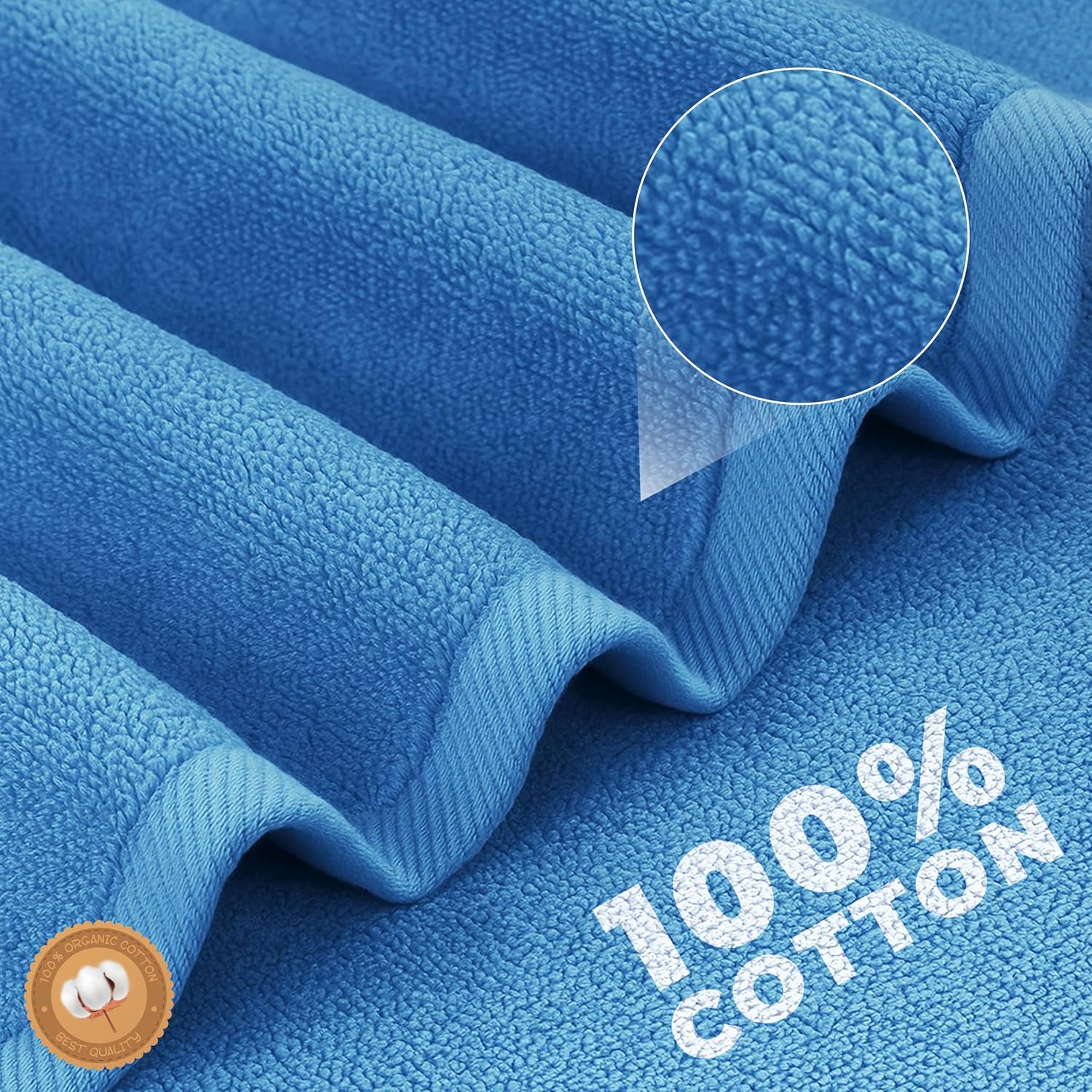 EcoNour Luxury 6-Piece Navy Blue Turkish Cotton Towel Set – 550 GSM, Ultra Soft & Absorbent