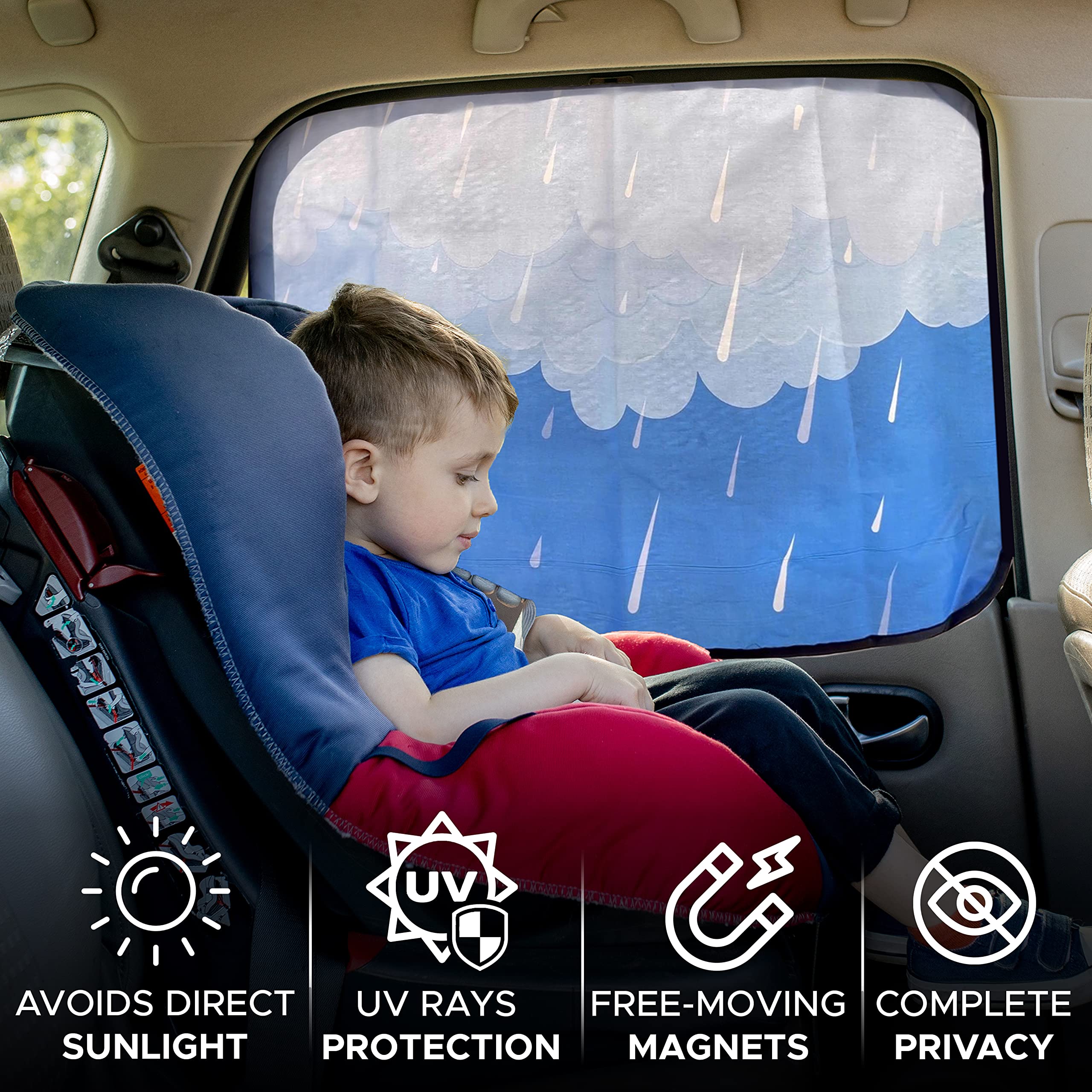 Universal Magnetic Side Window Sunshade for Rear Car Windows
