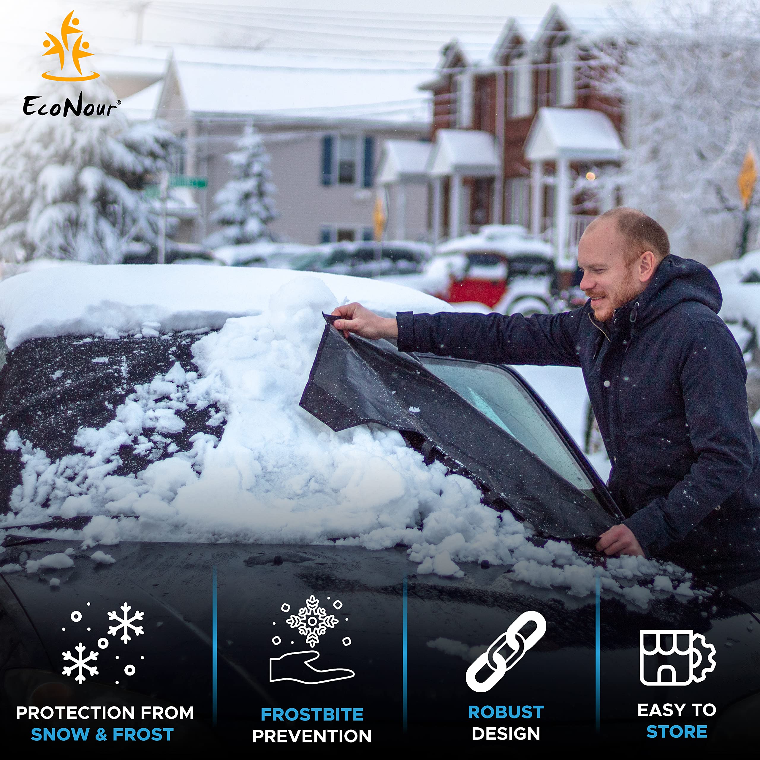 Winter protection with EcoNour Windshield Cover for Ice and Snow Medium (69"x42").