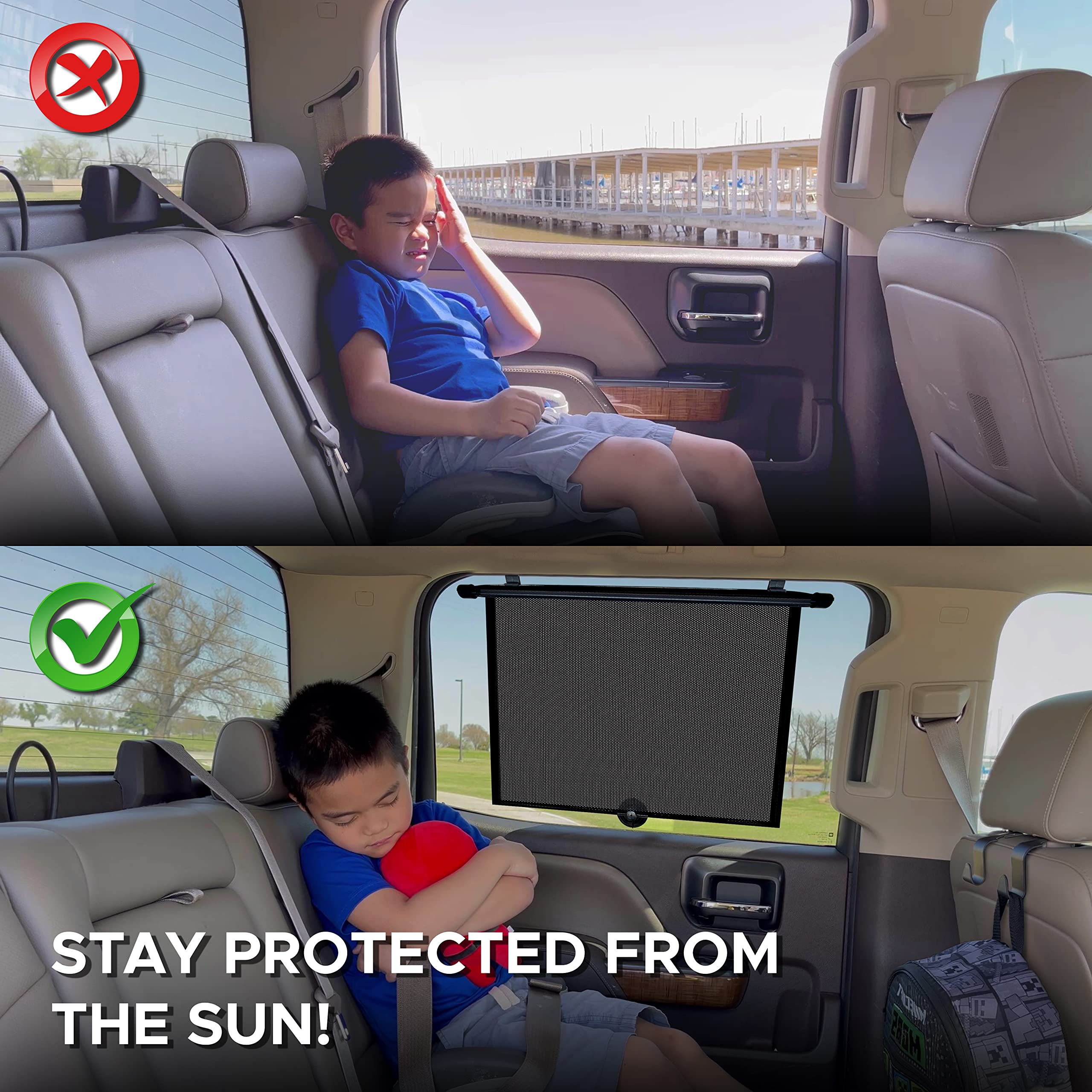 Car Window Shades for Baby – Keeps Back Seat Interior Cool & Comfortable