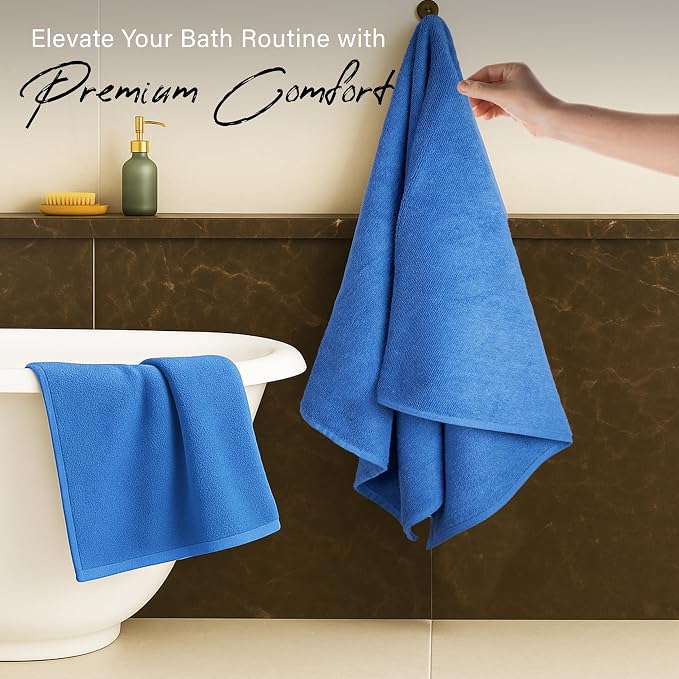 EcoNour Luxury 6-Piece Navy Blue Turkish Cotton Towel Set – 550 GSM, Ultra Soft & Absorbent