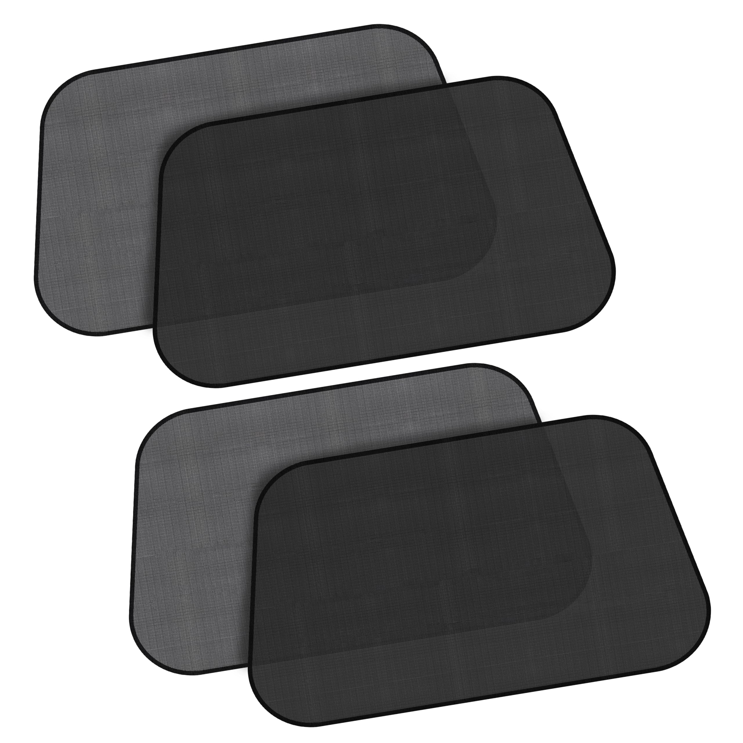 Car Side Window Shades for Baby (4 Pack XL) | EcoNour Mesh Fabric Sunshade 26"x16" for Kids