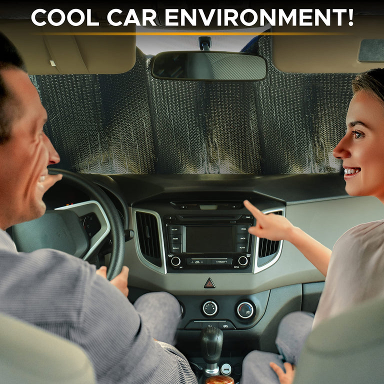 Accordion Car Windshield SunShade Gray EcoNour Foldable Sun Visor