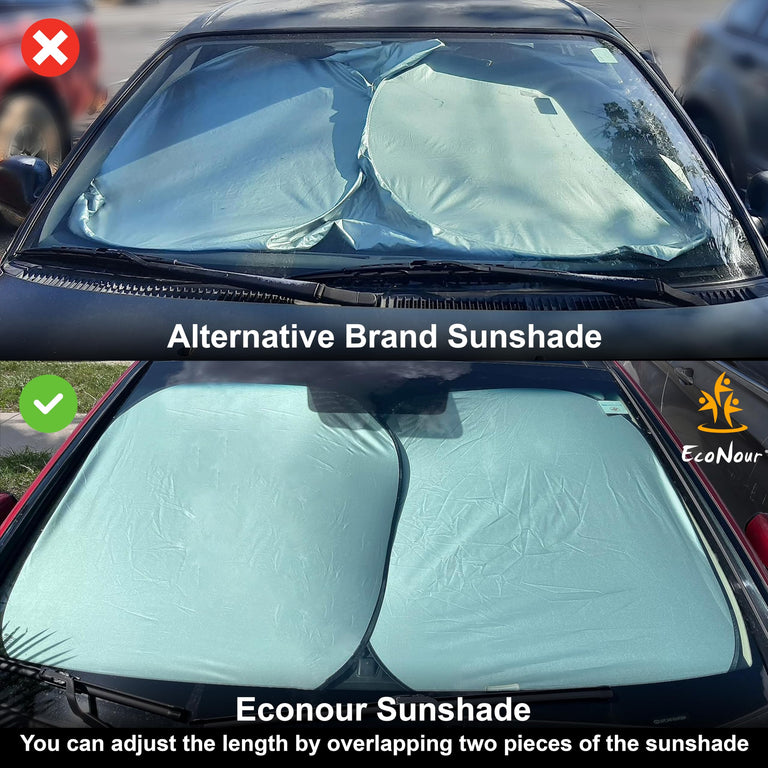 Car Windshield Sun Shade Foldable | EcoNour Medium Foldable Sun Visor for Cars