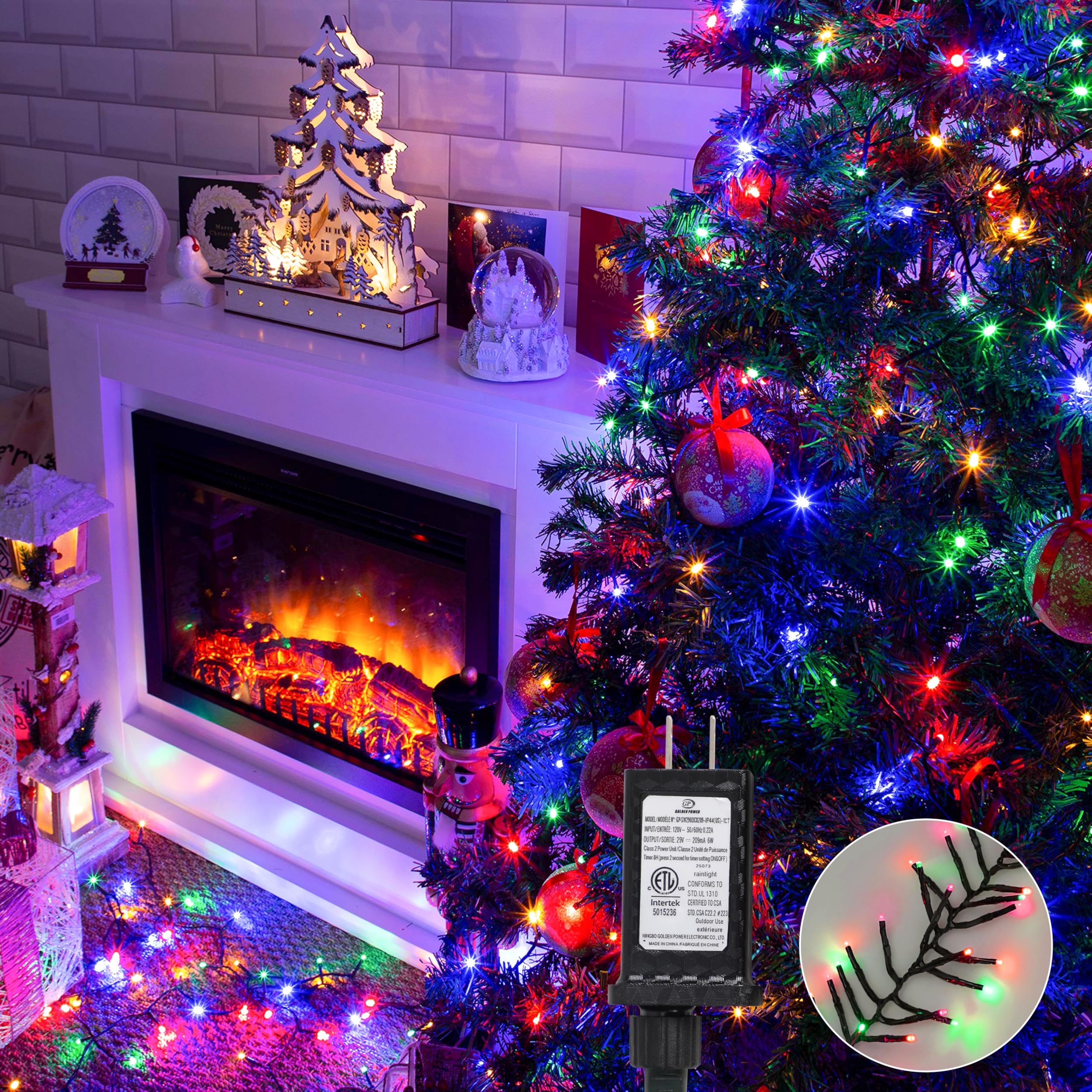 EcoNour 94Ft 1500 LED Cluster Twinkle Lights for Christmas Tree, 8 Modes String Lights for Decoration with Timer and Memory Function, Elegant Cool White Fairy Lights for Magical Home & Indoor