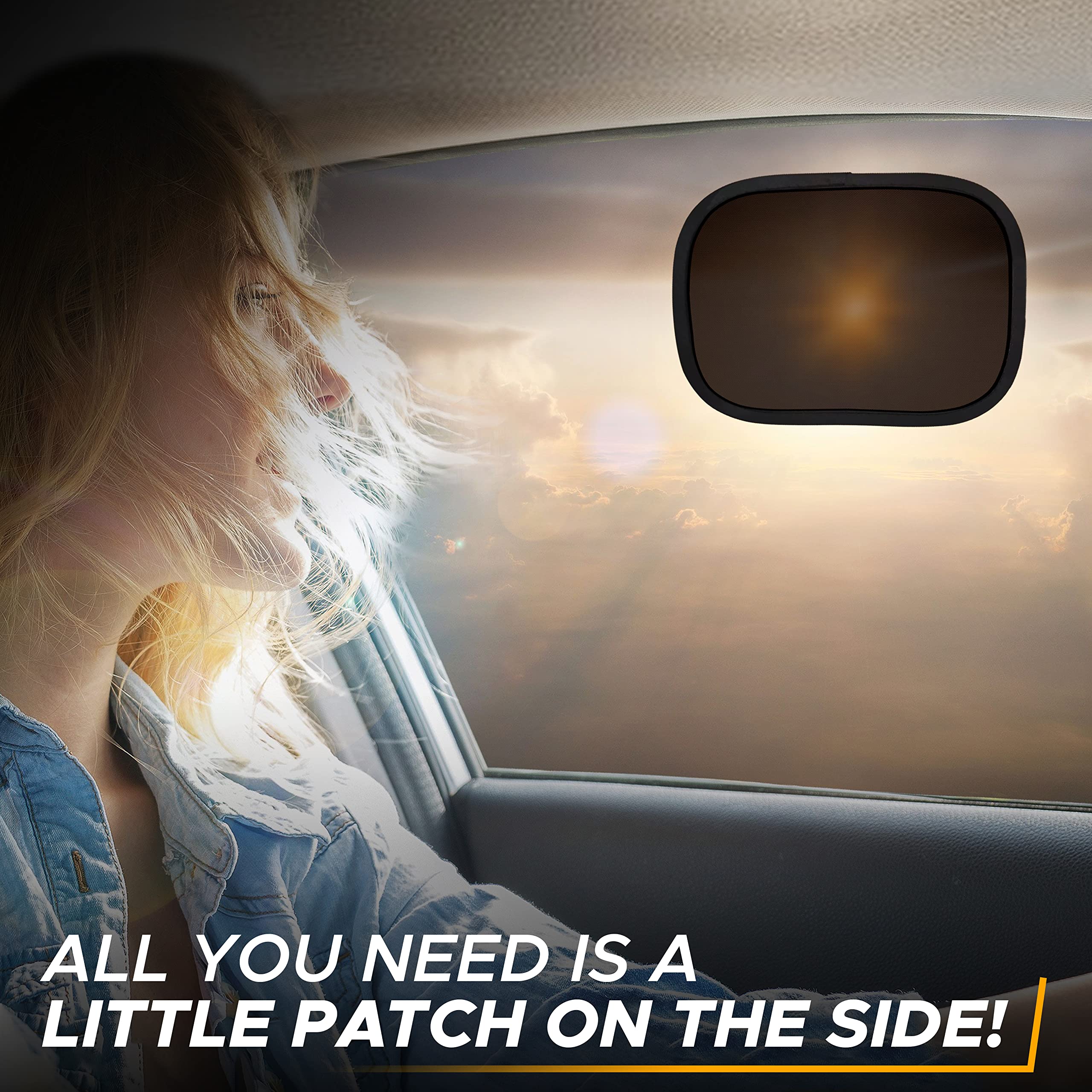Miniature Static Cling Window Shade 2 Pack for Driving Glare