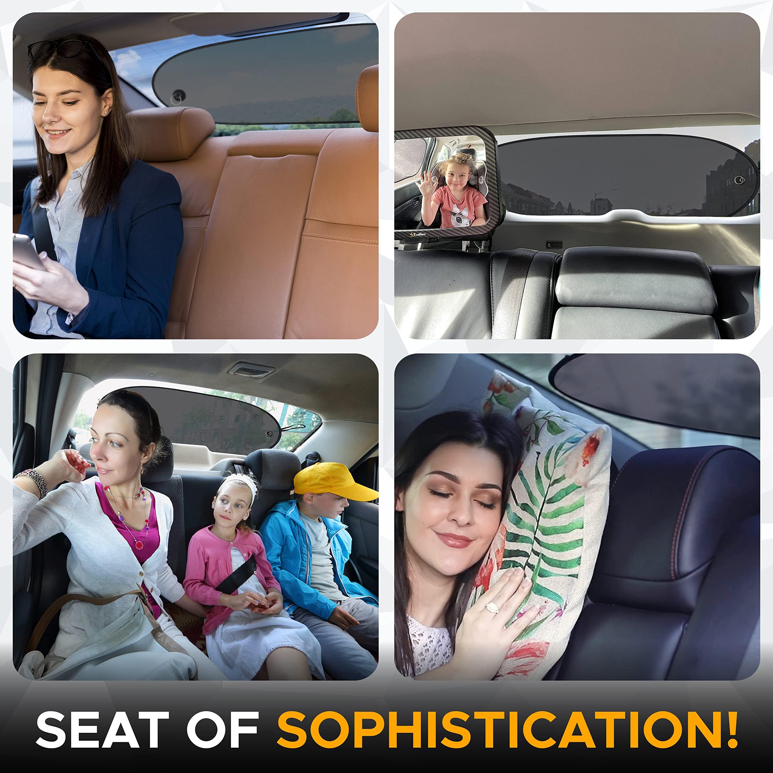 Back Window Sun Shade for Cars – EcoNour Medium 39x19"
