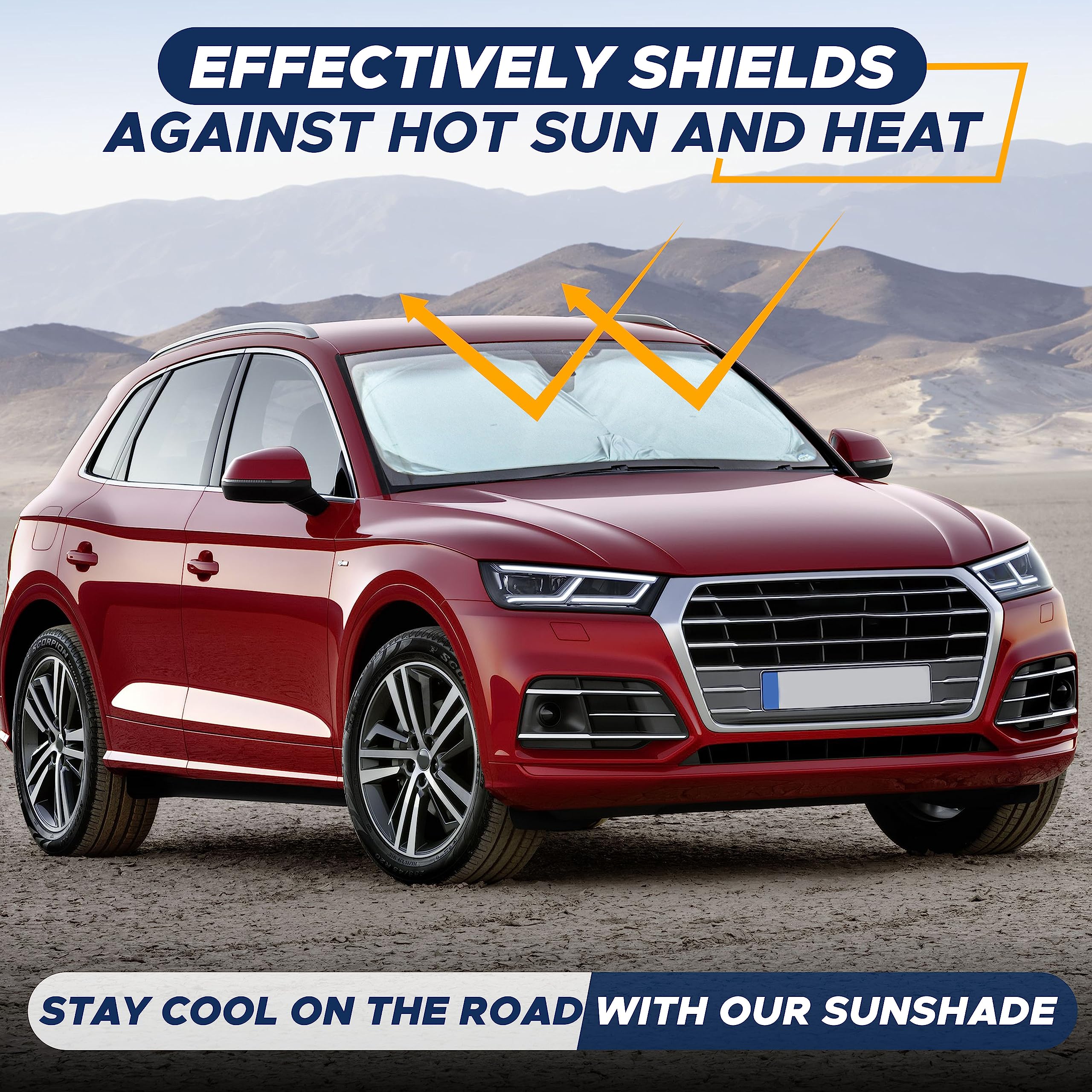 Car Shade Front Windshield – EcoNour Large Sun Visor for Front Window