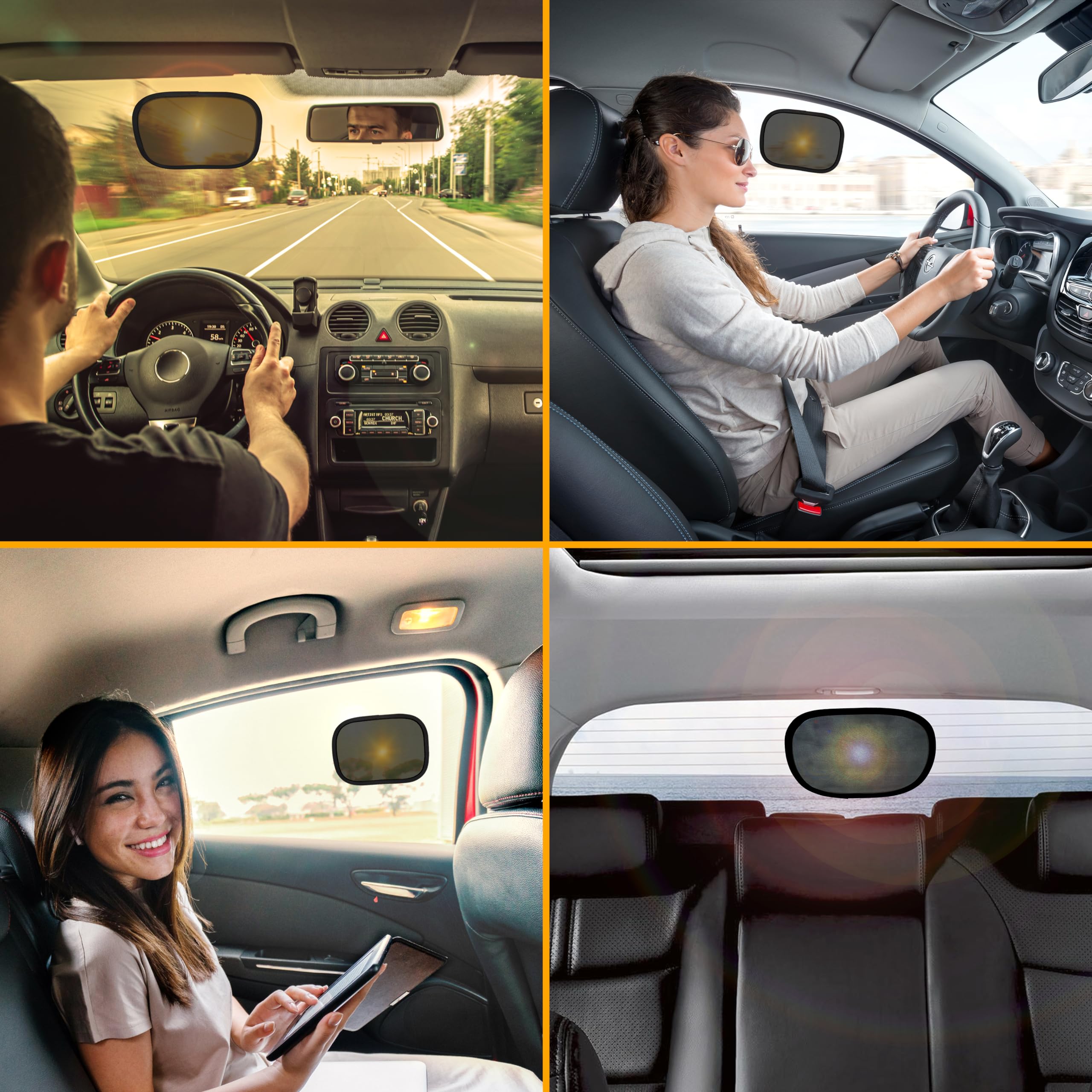 Miniature Static Cling Window Shade for Car Sun Visor