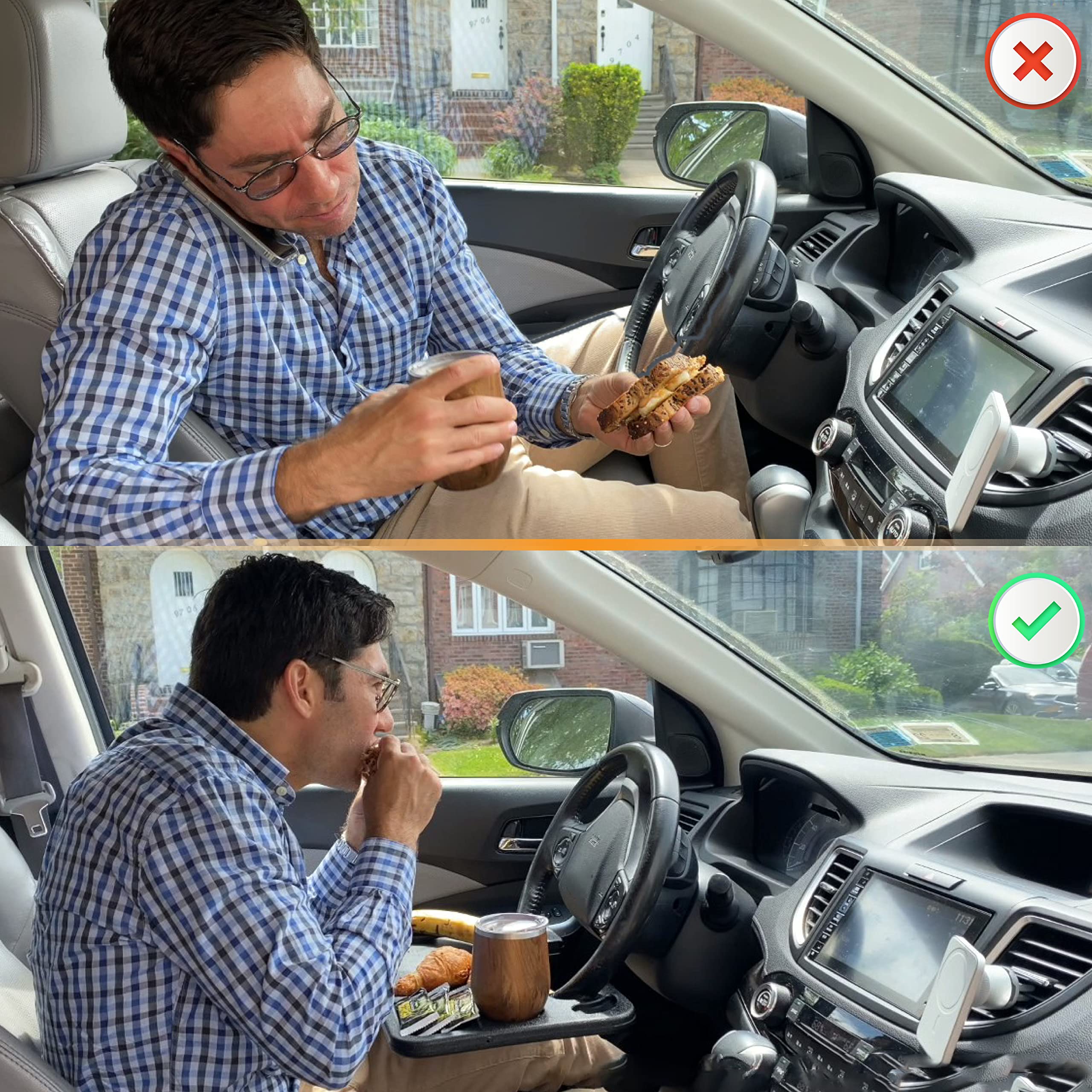 2 in 1 Car Steering Wheel Desk EcoNour Convenient Laptop Mount