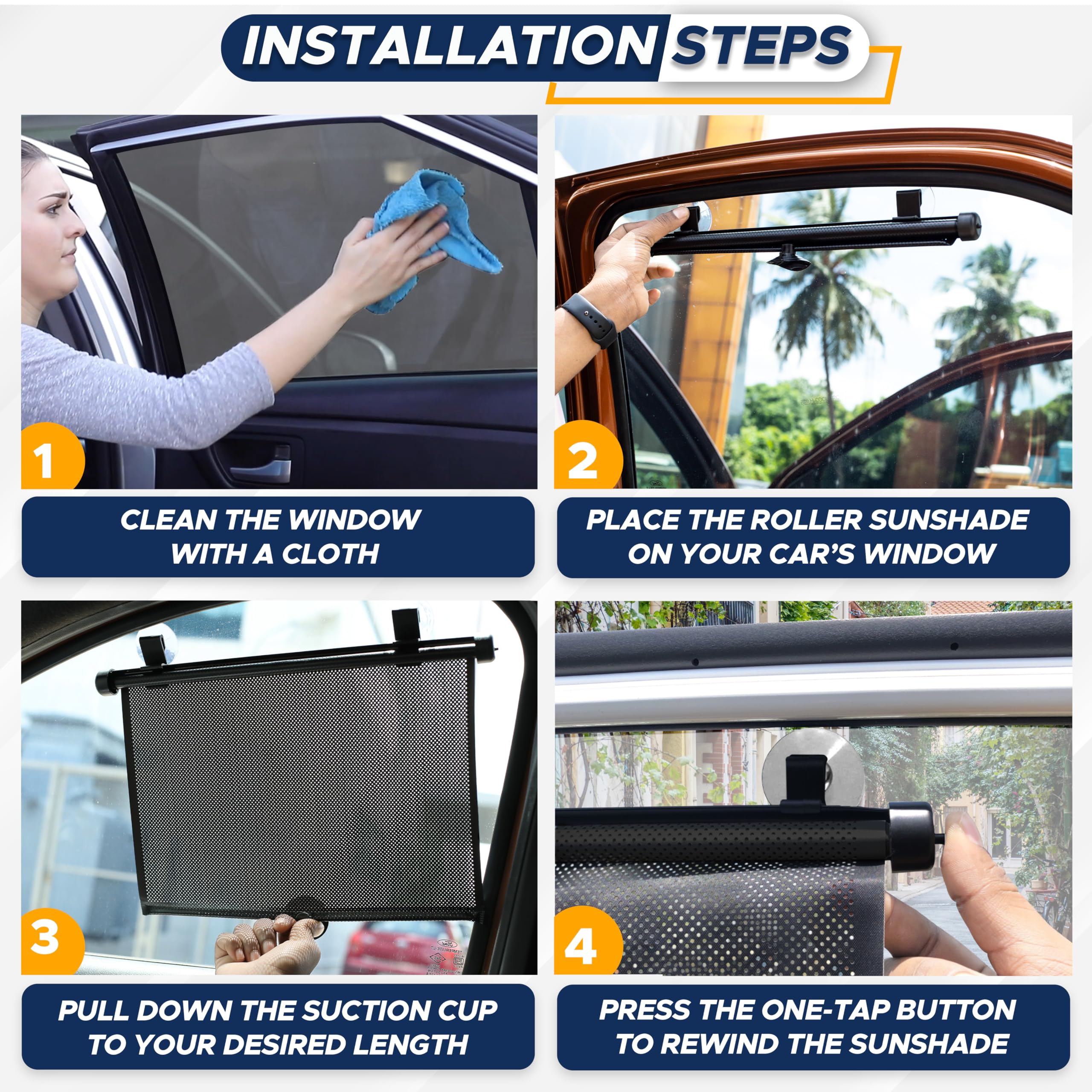 Car window shades for baby EcoNour 15x17 upgraded side window shades with clips