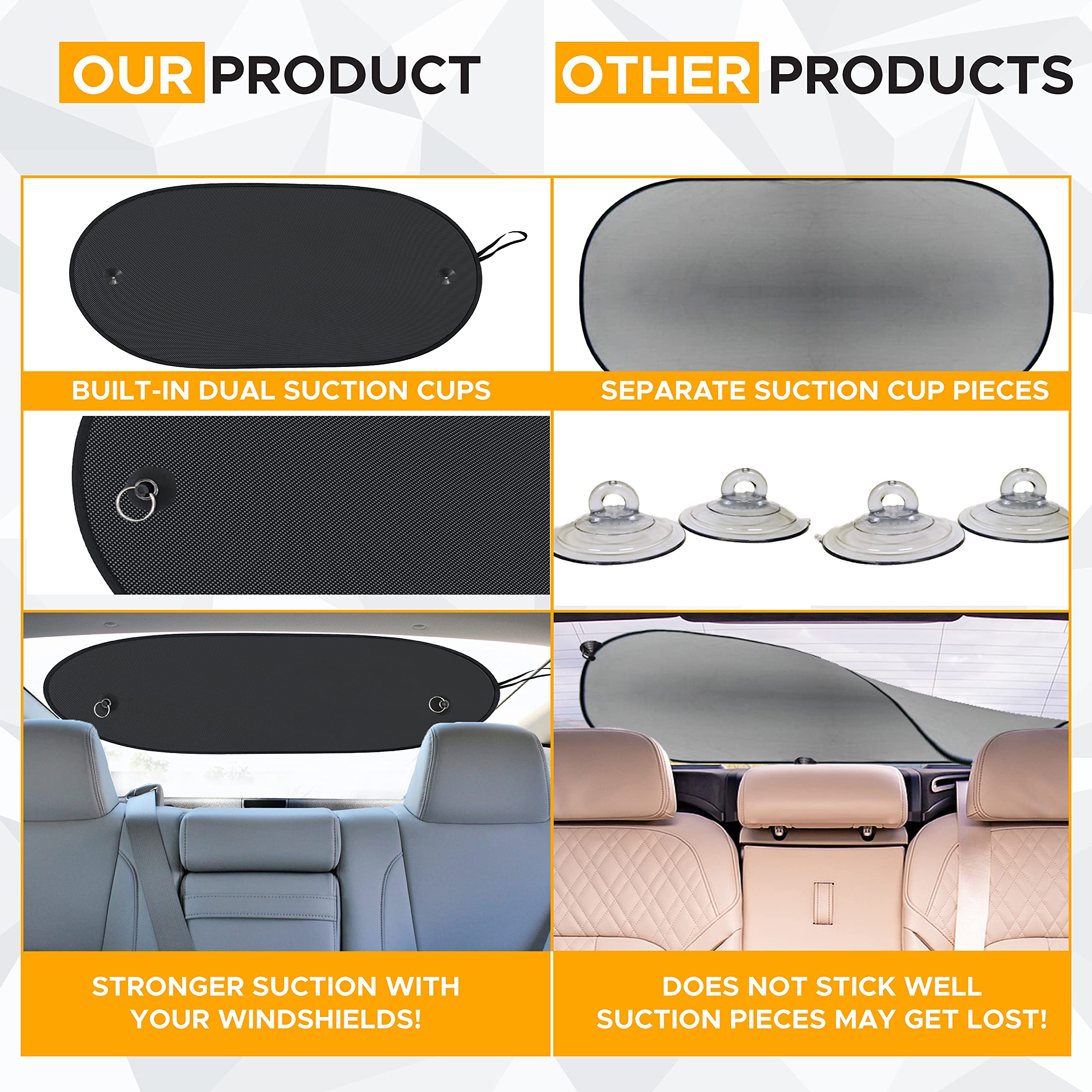EcoNour Rear Window Sun Shade blocks sun and heat