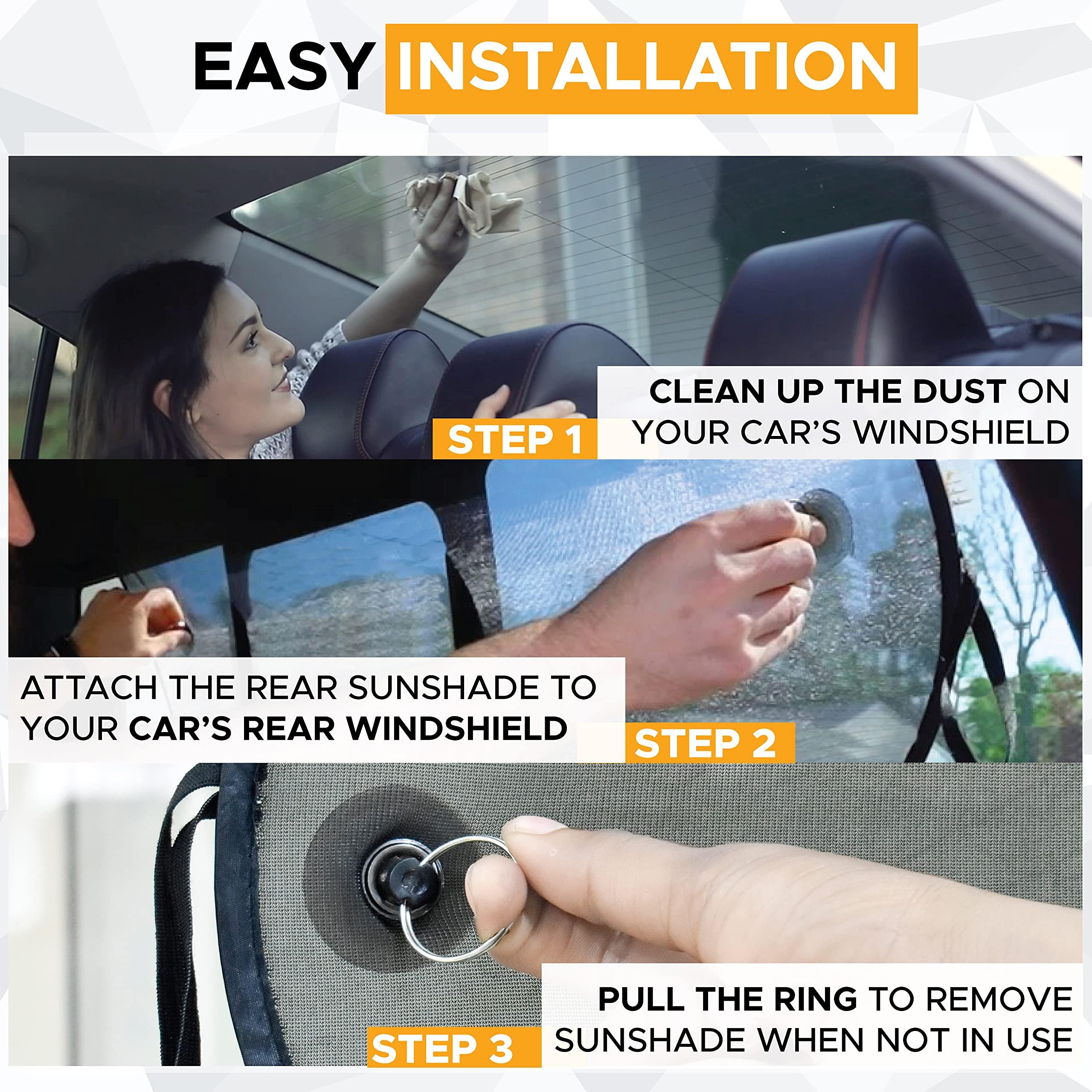 EcoNour Back Window Sun Shade for rear car window