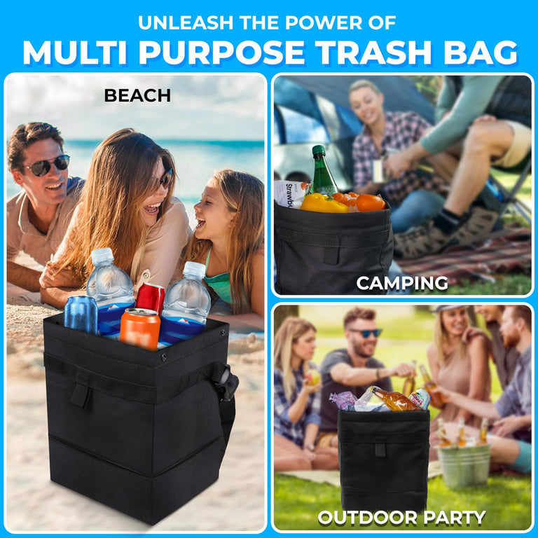 EcoNour Car Trash Bag, compact leakproof hanging trash bag for cars and trucks.