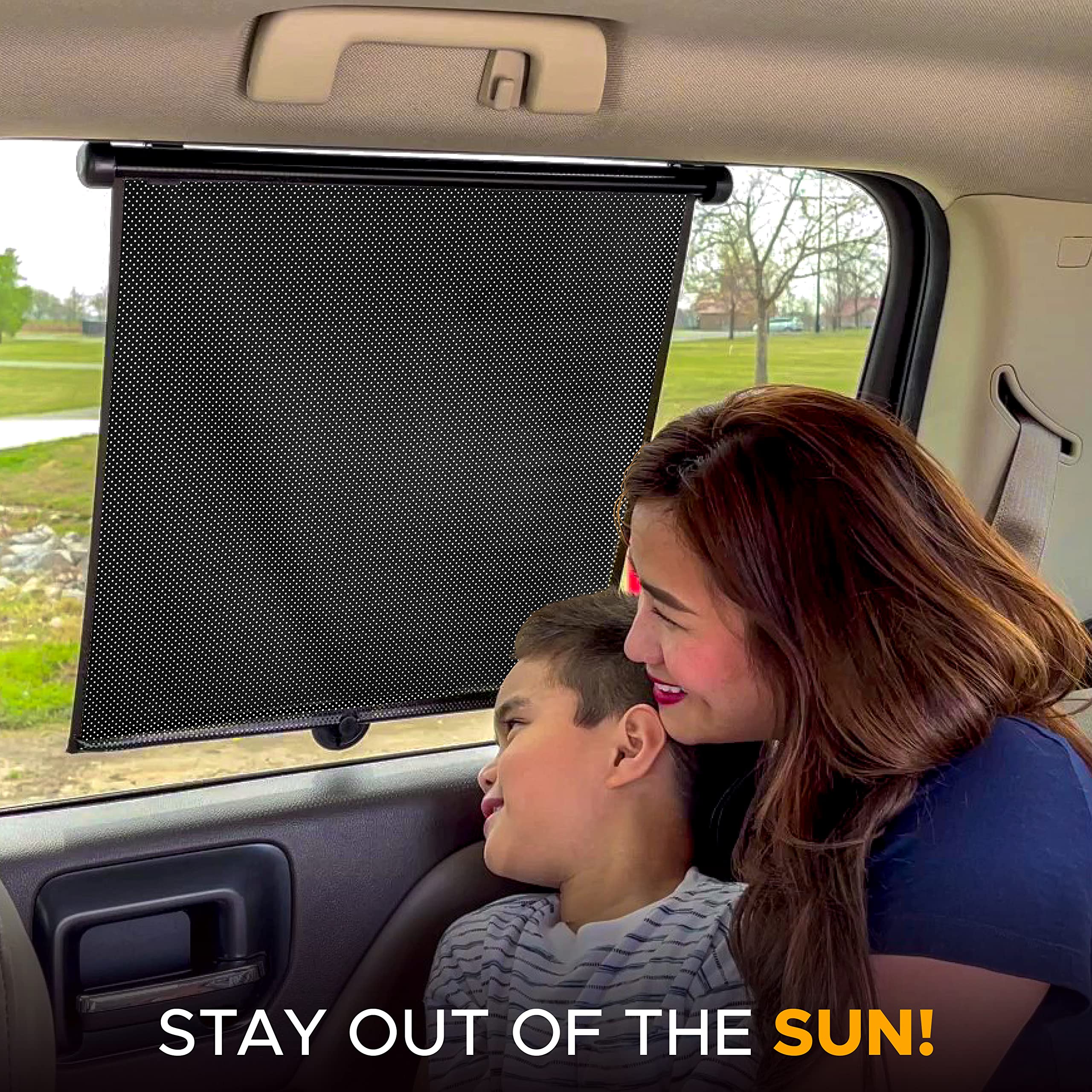 Car Side Window Sun Shade 2 Pack – Easy Install Suction Cups for Car Windows