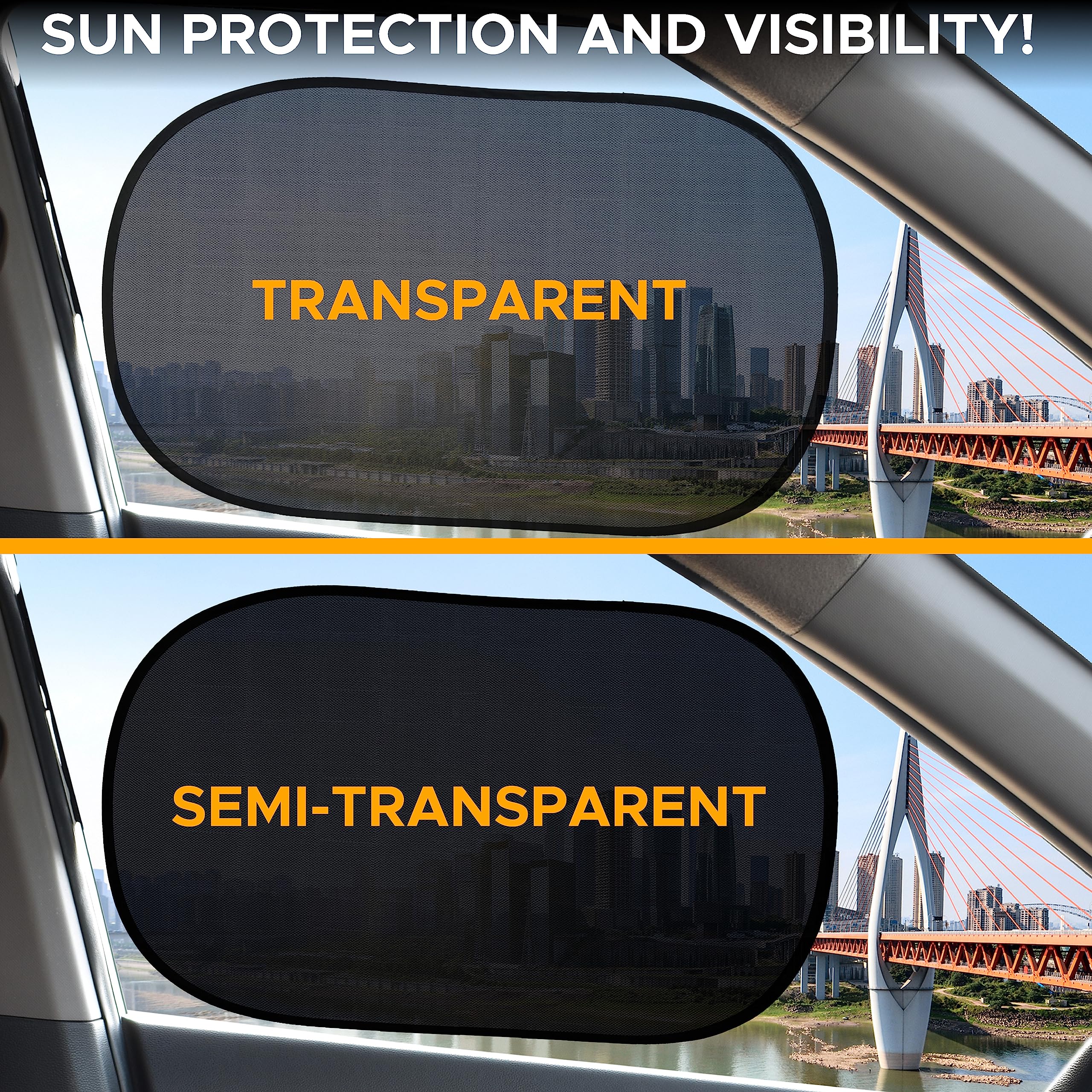 Car Window Shades for Baby (20"x12") | EcoNour Car Sun Protection Side Window Covers