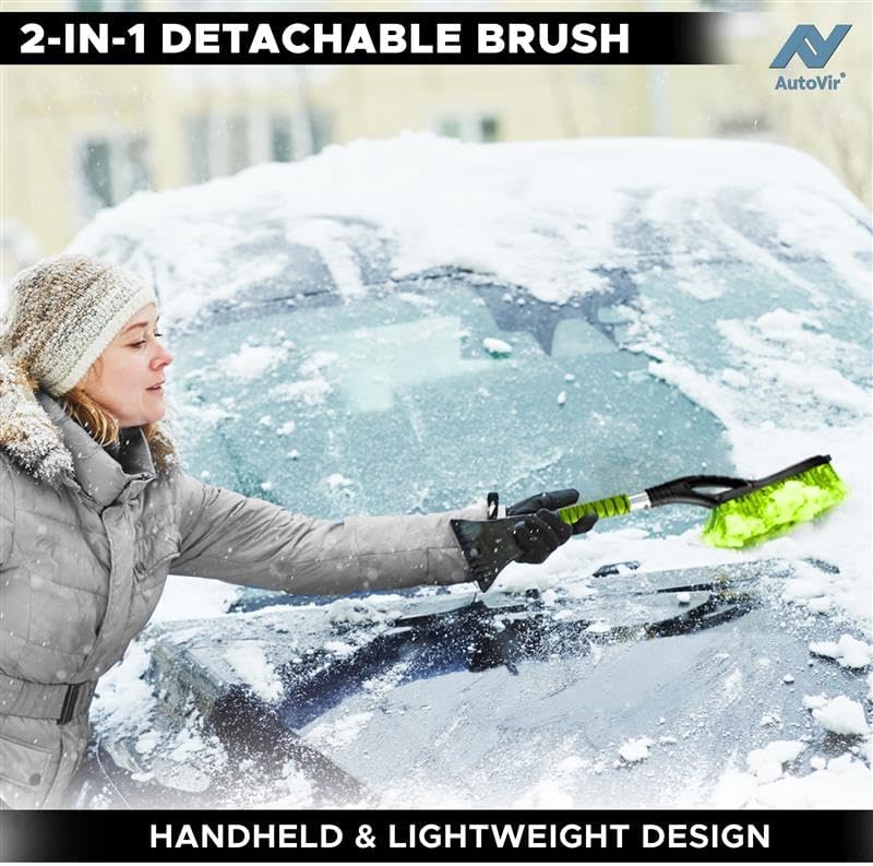 Snow Brush & Ice Scraper for Car Windshield 27" (Green) | EcoNour – Essential Winter Car Tool