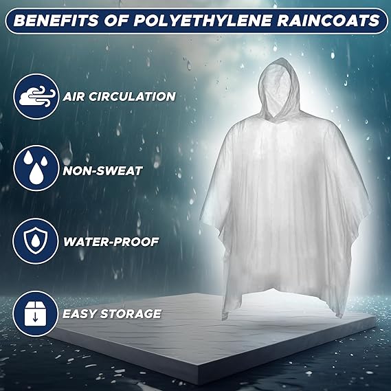 Rain Poncho for Adults lightweight and waterproof for outdoor use