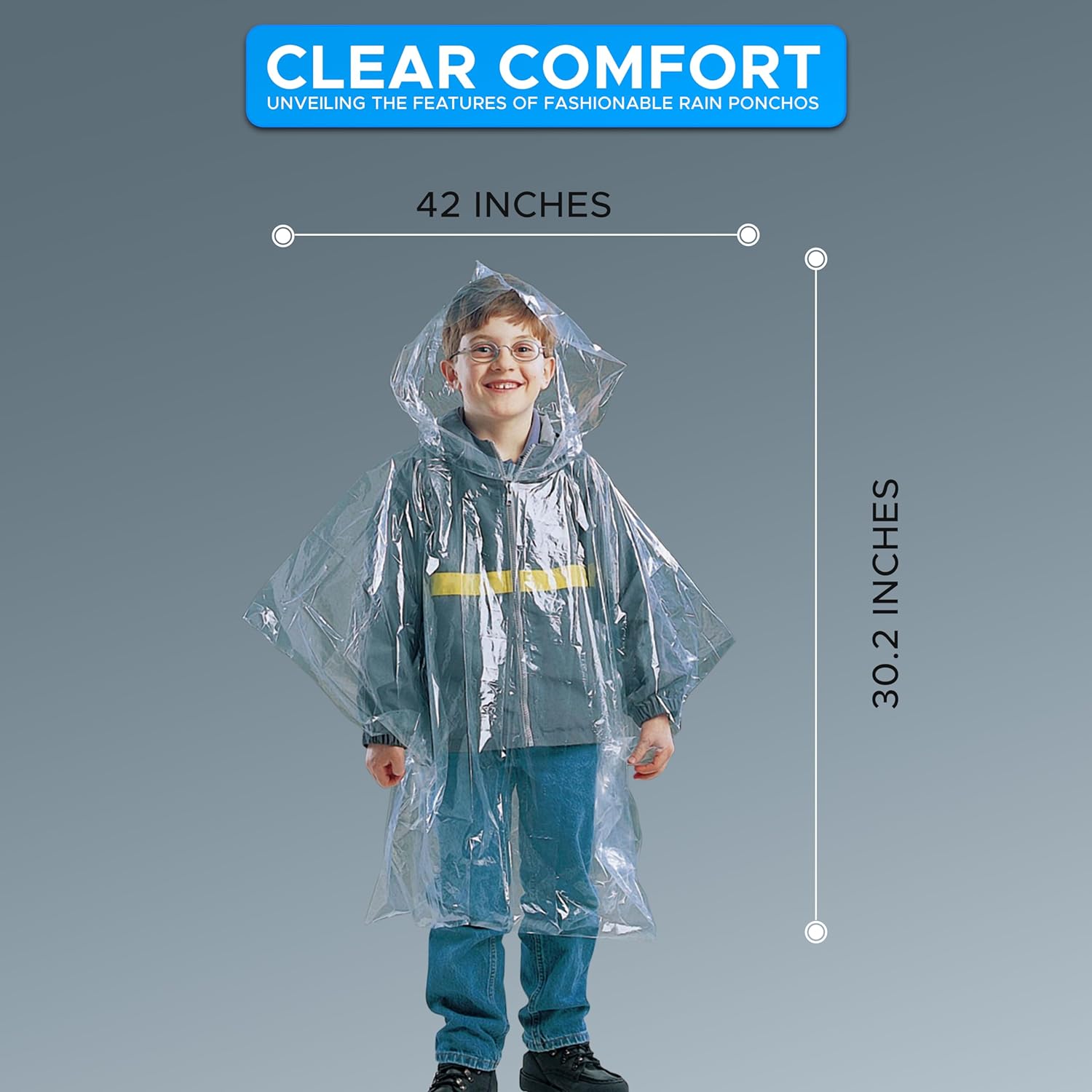 Pack of 5 Rain Poncho for Kids for family outings and travel